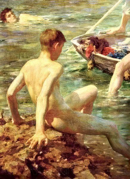Henry Scott Tuke A detail from Ruby Norge oil painting art